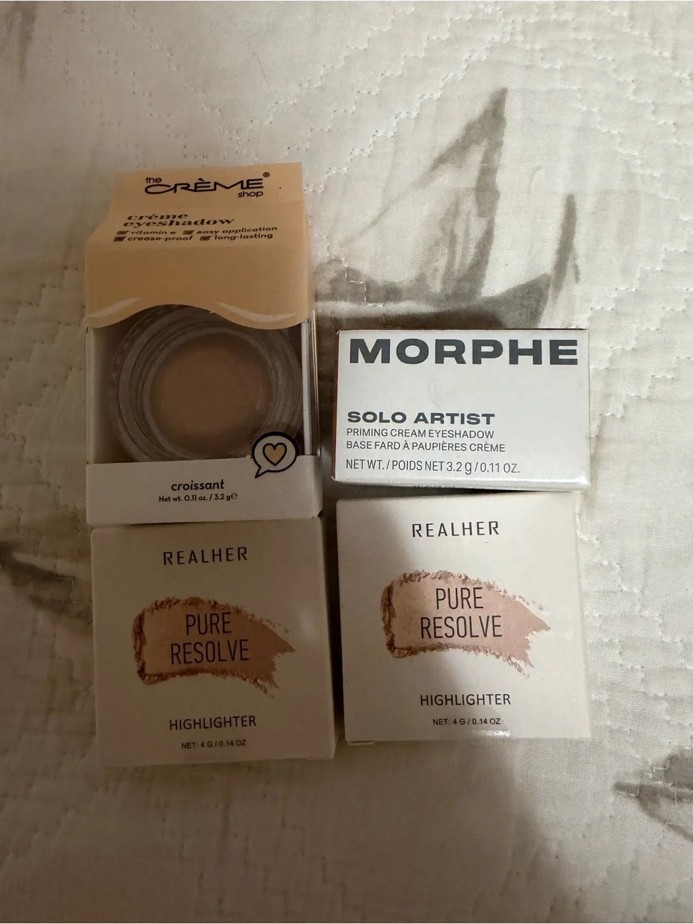 Morphe & The Crème Shop Eye Creams with RealHer Pure Resolve Highlighters bundle
